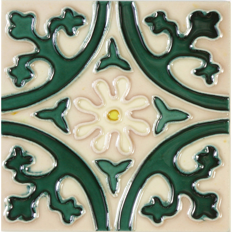 Solistone HandPainted 6" x 6" Ceramic Field Tile in Jardin Wayfair